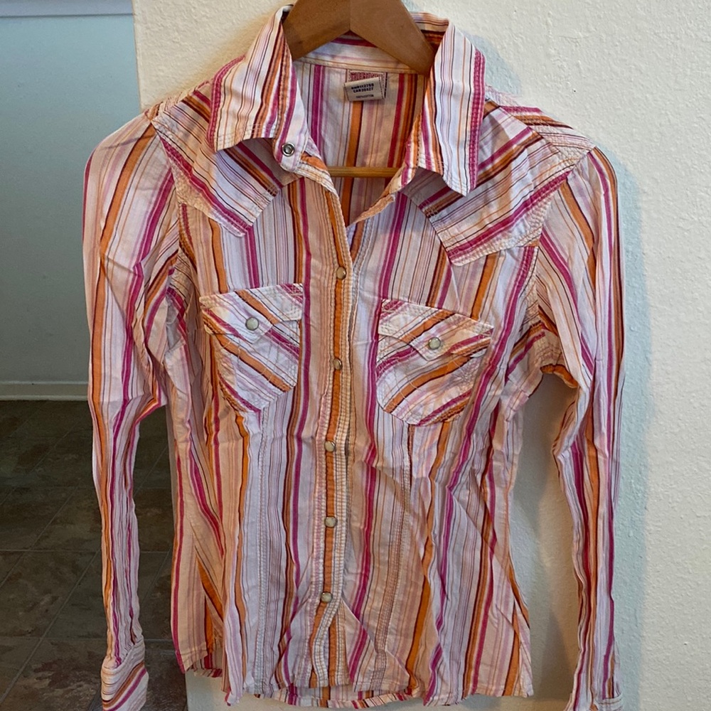 True Religion Woman Western Fitted Long Sleeve Snap Down Size S